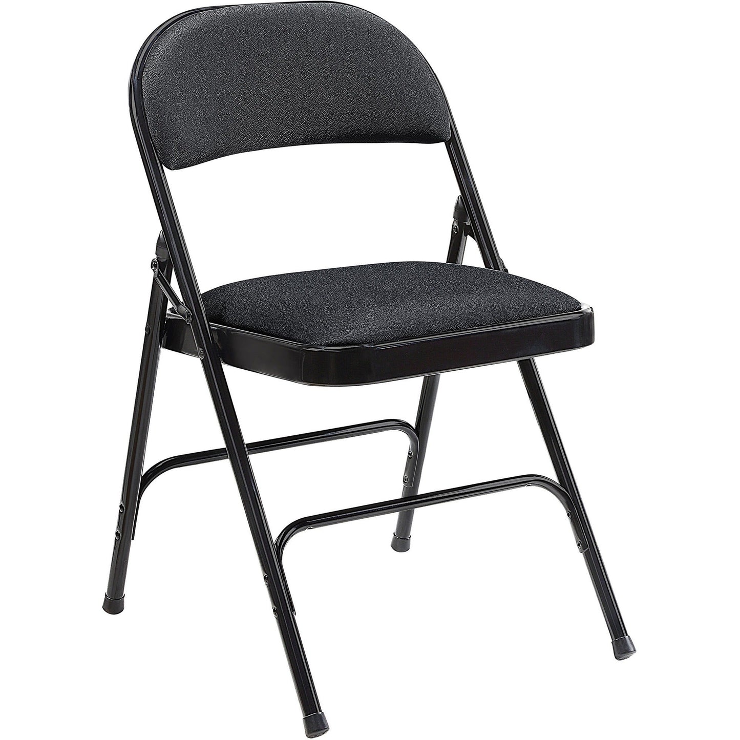 Lorell Padded Folding Chairs - Black Fabric - 4/Carton 18.10"H (LLR - LLR62532) - SchoolOutlet