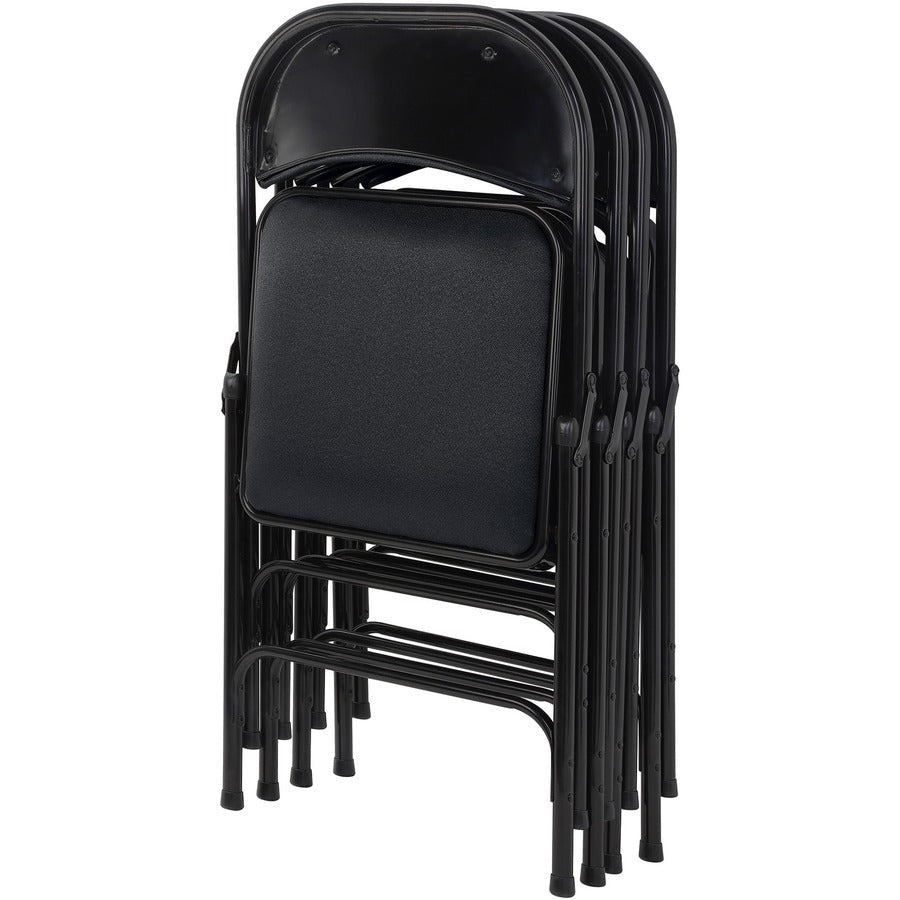 Lorell Padded Folding Chairs - Black Fabric - 4/Carton 18.10"H (LLR - LLR62532) - SchoolOutlet