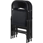 Lorell Padded Folding Chairs - Black Fabric - 4/Carton 18.10