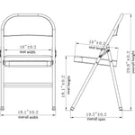 Lorell Padded Folding Chairs - Black Fabric - 4/Carton 18.10