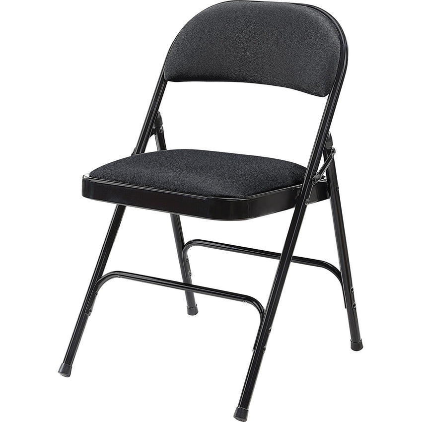Lorell Padded Folding Chairs - Black Fabric - 4/Carton 18.10"H (LLR - LLR62532) - SchoolOutlet