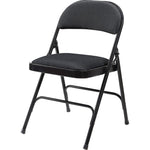 Lorell Padded Folding Chairs - Black Fabric - 4/Carton 18.10