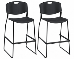 Lorell Heavy-duty Bistro Stack Chairs with Steel Frame Set of 2 31.38"H(LLR-LLR62535)