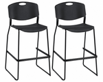 Lorell Heavy-duty Bistro Stack Chairs with Steel Frame Set of 2 31.38