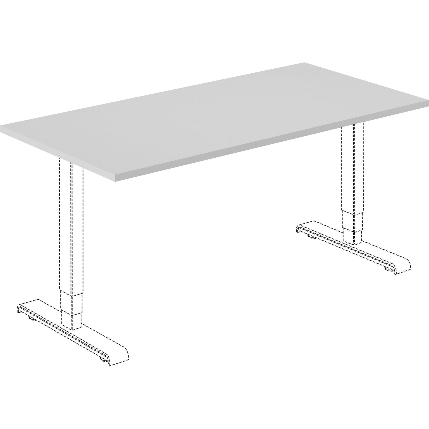 Lorell Rectangular Flip - Top Training Tabletop 30"W x 60"L x 1"ThicK (LLR - LLR6255X) - SchoolOutlet