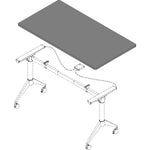 Lorell Rectangular Flip - Top Training Tabletop 30