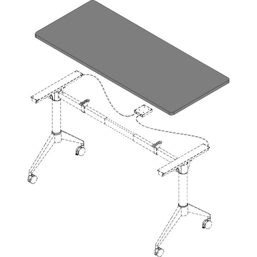Lorell Rectangular Flip - Top Training Tabletop 24"W x 60"L x 1"Thick (LLR - LLR6259X6024) - SchoolOutlet
