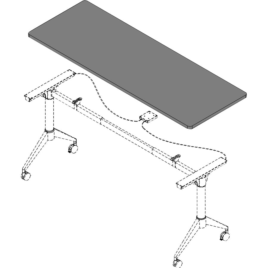 Lorell Rectangular Flip - Top Training Tabletop 24"W x 72"L x 1"Thick (LLR - LLR6259X7224) - SchoolOutlet