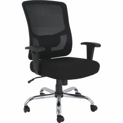 Lorell Big & Tall Mesh High-Back Task Chair Black Fabric Seat 400 lb Capacity 18.125" - 21.625 "H (LLR-LLR62625)