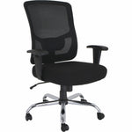Lorell Big & Tall Mesh High - Back Task Chair Black Fabric Seat 400 lb Capacity 18.125