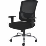 Lorell Big & Tall Mesh High - Back Task Chair Black Fabric Seat 400 lb Capacity 18.125