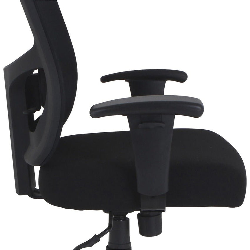 Lorell Big & Tall Mesh High - Back Task Chair Black Fabric Seat 400 lb Capacity 18.125" - 21.625 "H (LLR - LLR62625) - SchoolOutlet