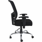 Lorell Big & Tall Mesh High - Back Task Chair Black Fabric Seat 400 lb Capacity 18.125