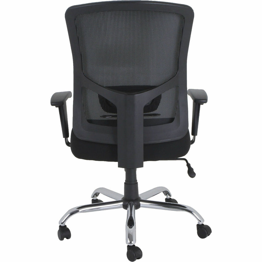 Lorell Big & Tall Mesh High - Back Task Chair Black Fabric Seat 400 lb Capacity 18.125" - 21.625 "H (LLR - LLR62625) - SchoolOutlet