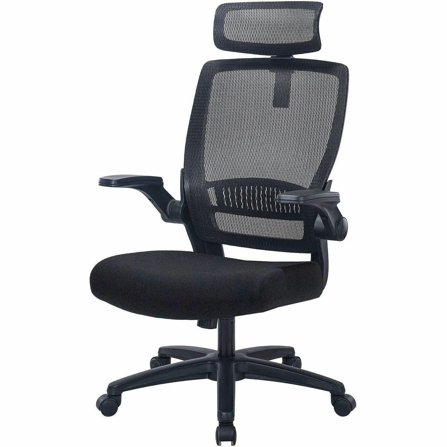 Lorell Lanser Mesh - Back Executive Chair with Flip - Up Arms and Headrest (LLR - LLR63210) - SchoolOutlet
