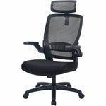 Lorell Lanser Mesh - Back Executive Chair with Flip - Up Arms and Headrest (LLR - LLR63210) - SchoolOutlet