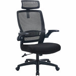 Lorell Lanser Mesh - Back Executive Chair with Flip - Up Arms and Headrest (LLR - LLR63210) - SchoolOutlet