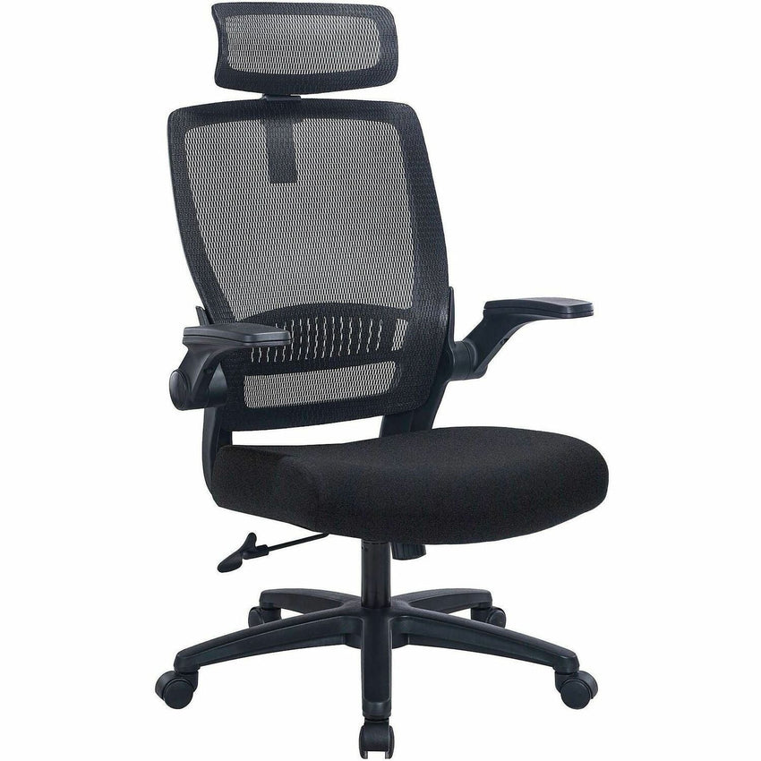 Lorell Lanser Mesh - Back Executive Chair with Flip - Up Arms and Headrest (LLR - LLR63210) - SchoolOutlet