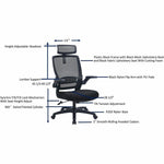 Lorell Lanser Mesh - Back Executive Chair with Flip - Up Arms and Headrest (LLR - LLR63210) - SchoolOutlet