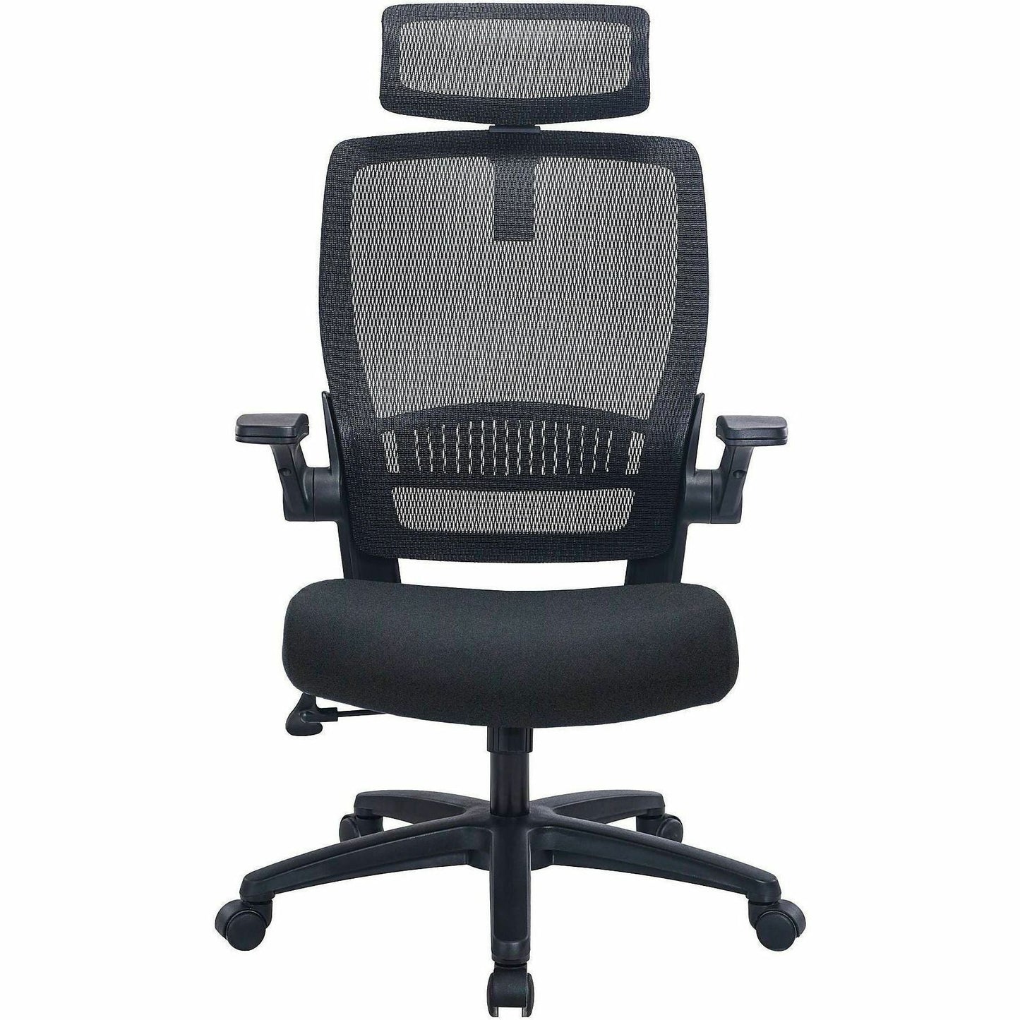Lorell Lanser Mesh - Back Executive Chair with Flip - Up Arms and Headrest (LLR - LLR63210) - SchoolOutlet