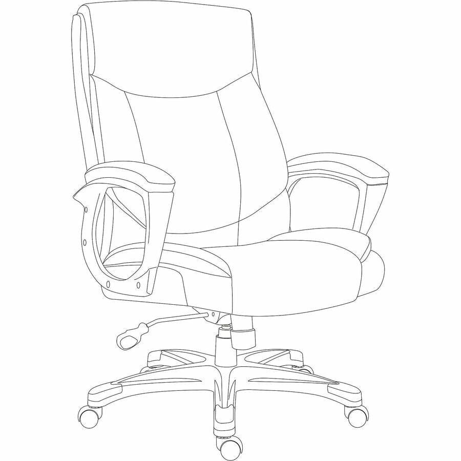 Lorell Sera High - Back Manager Chair with Polyurethane Upholstery and Loop Arms (LLR - LLR63270) - SchoolOutlet