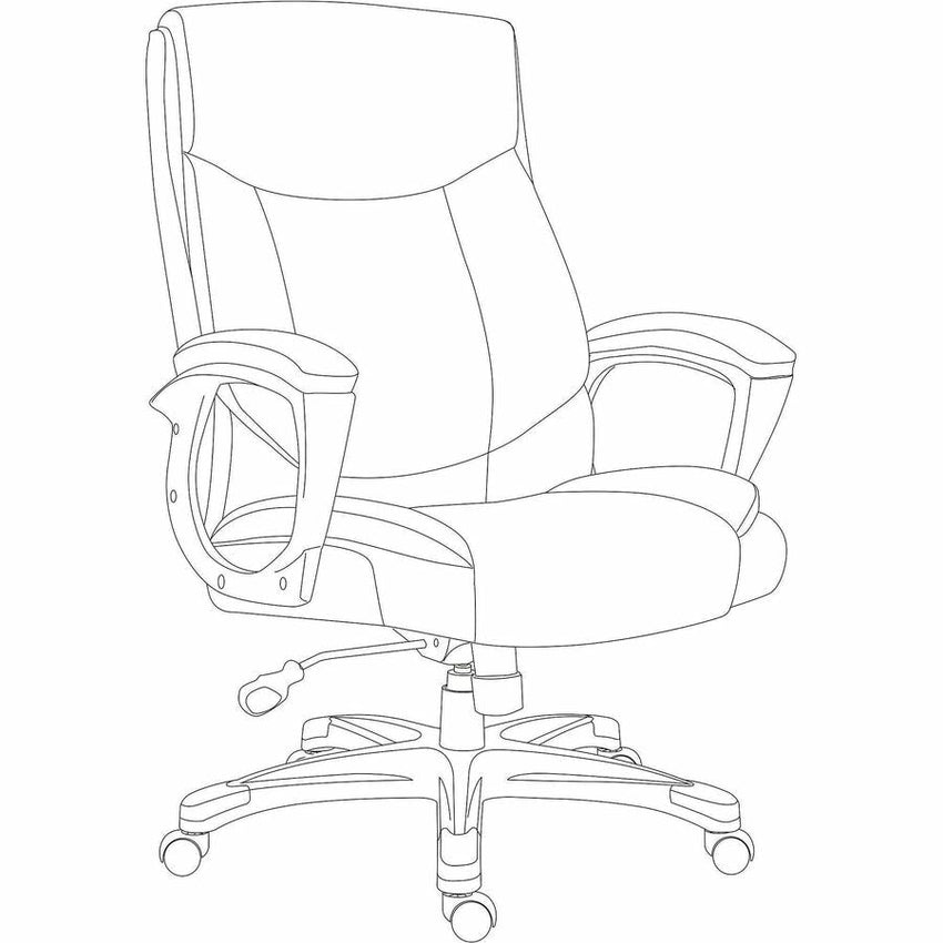 Lorell Sera High - Back Manager Chair with Polyurethane Upholstery and Loop Arms (LLR - LLR63270) - SchoolOutlet