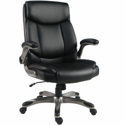 Lorell Sera High-Back Manager Chair with Flip-Up Arms and Polyurethane Upholstery (LLR-LLR63271)
