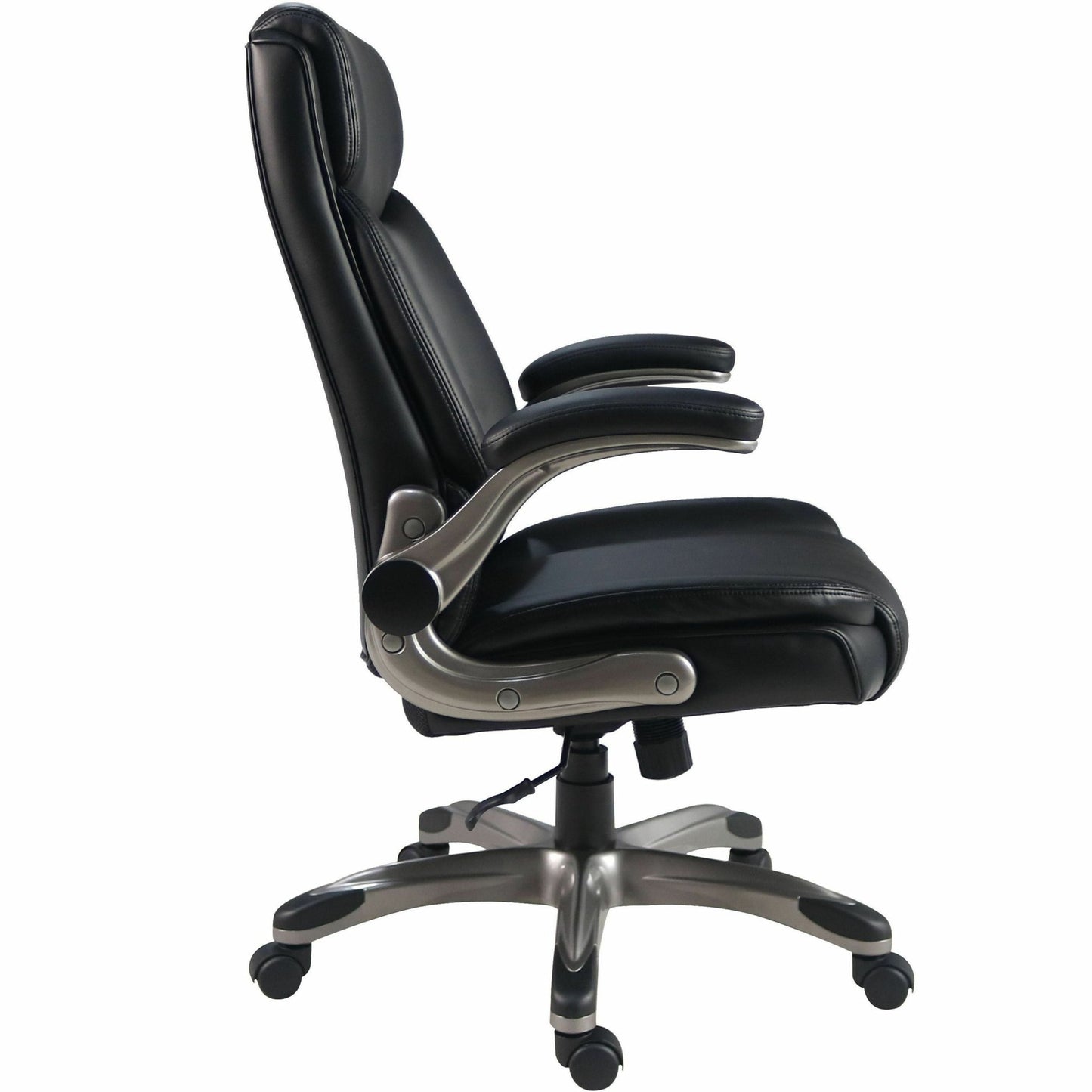 Lorell Sera High - Back Manager Chair with Flip - Up Arms and Polyurethane Upholstery (LLR - LLR63271) - SchoolOutlet