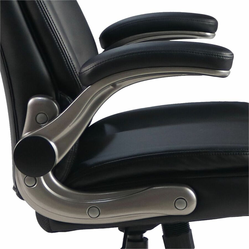 Lorell Sera High - Back Manager Chair with Flip - Up Arms and Polyurethane Upholstery (LLR - LLR63271) - SchoolOutlet