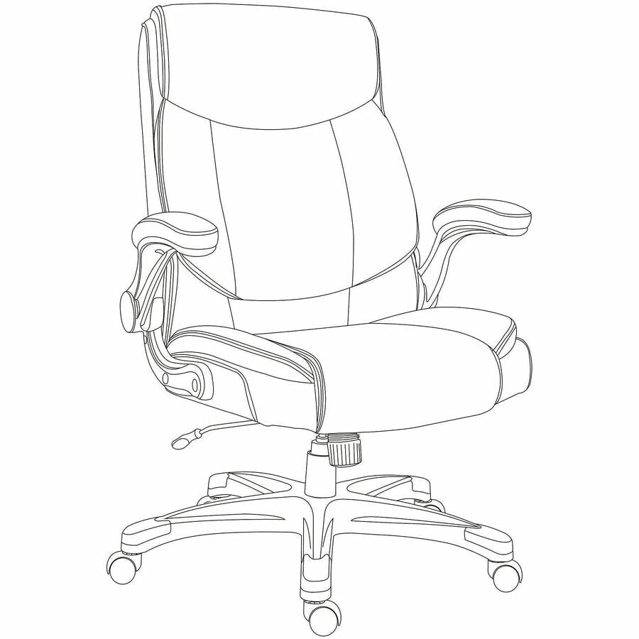 Lorell Sera High - Back Manager Chair with Flip - Up Arms and Polyurethane Upholstery (LLR - LLR63271) - SchoolOutlet