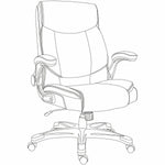 Lorell Sera High - Back Manager Chair with Flip - Up Arms and Polyurethane Upholstery (LLR - LLR63271) - SchoolOutlet