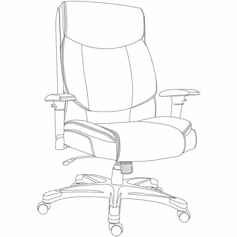 Lorell Sera High - Back Manager Chair with Height - Adjustable Arms and Polyurethane Upholstery (LLR - LLR63272) - SchoolOutlet