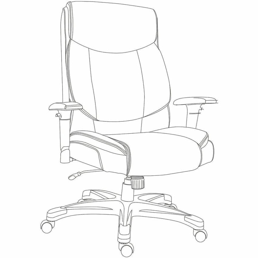 Lorell Sera High - Back Manager Chair with Height - Adjustable Arms and Polyurethane Upholstery (LLR - LLR63272) - SchoolOutlet