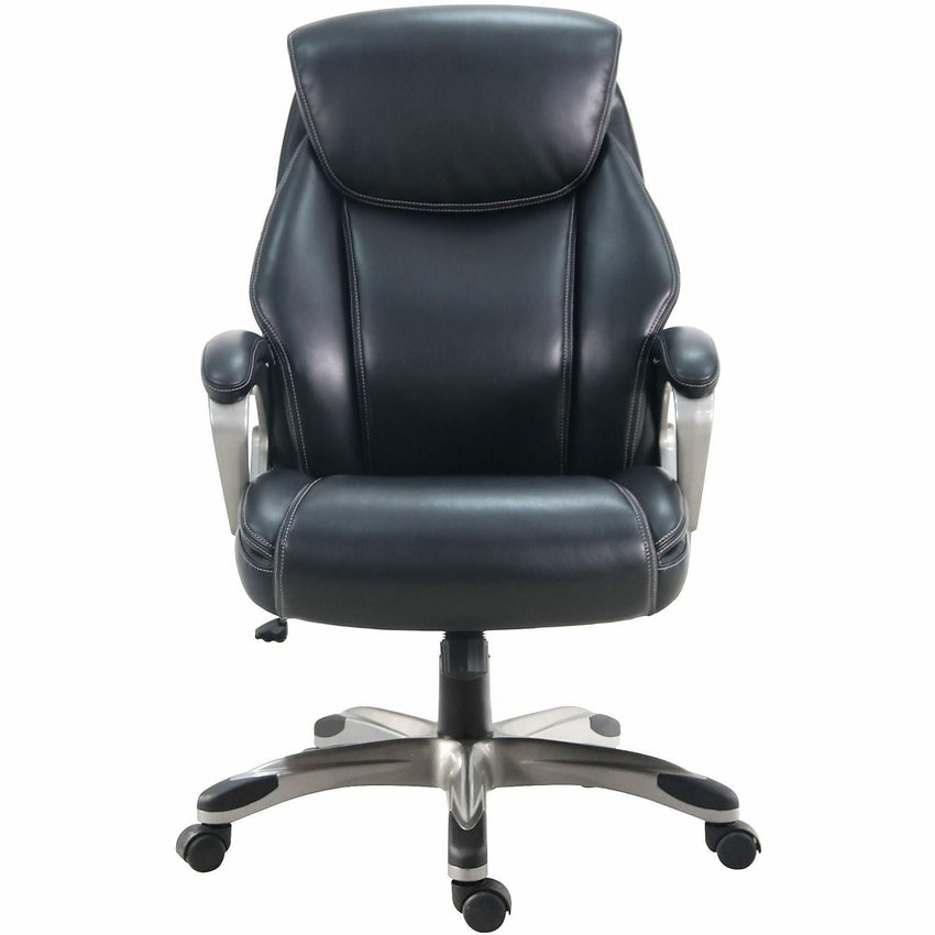Lorell Kyros High - Back Executive Chair with Polyurethane Upholstery and Loop Arms (LLR - LLR63290) - SchoolOutlet