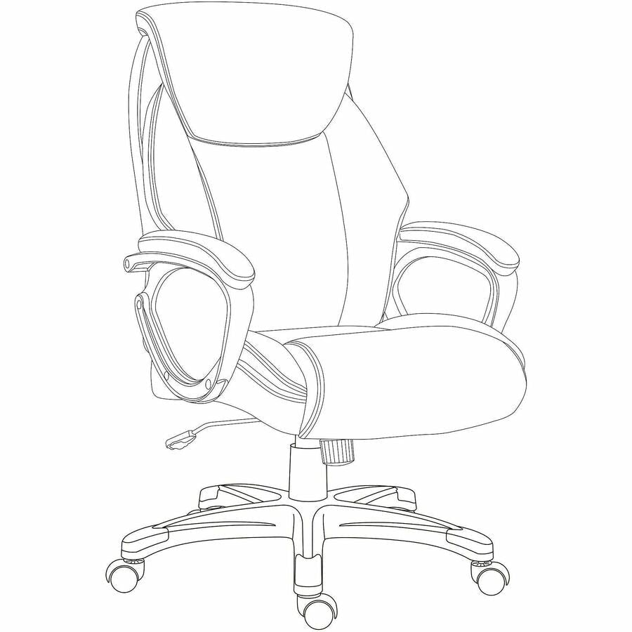 Lorell Kyros High - Back Executive Chair with Polyurethane Upholstery and Loop Arms (LLR - LLR63290) - SchoolOutlet
