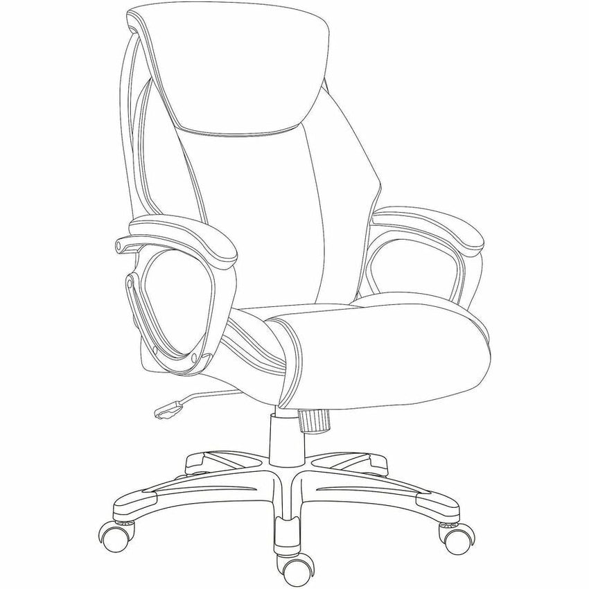 Lorell Kyros High - Back Executive Chair with Polyurethane Upholstery and Loop Arms (LLR - LLR63290) - SchoolOutlet
