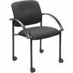 Lorell Upholstered Guest Chair with Arms and Stackable Design Set of 2 19.25 