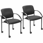 Lorell Upholstered Guest Chair with Arms and Stackable Design Set of 2 19.25 