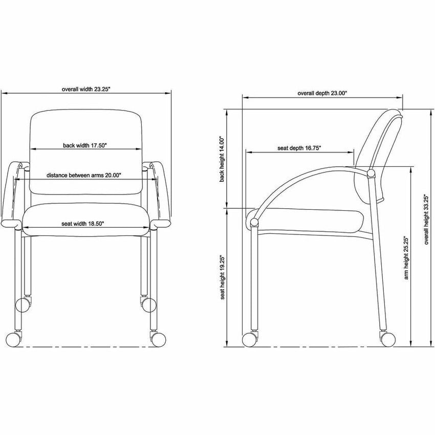 Lorell Upholstered Guest Chair with Arms and Stackable Design Set of 2 19.25 "H (LLR - LLR65965) - SchoolOutlet
