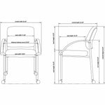 Lorell Upholstered Guest Chair with Arms and Stackable Design Set of 2 19.25 