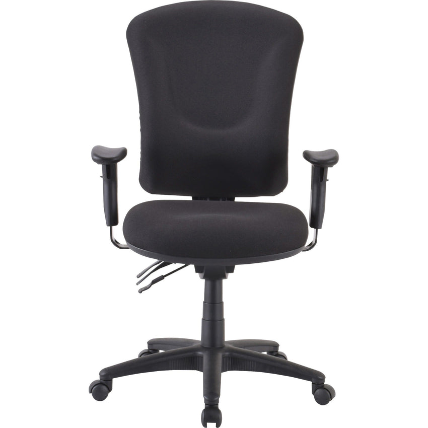 Lorell Contoured Managerial Task Chair with Adjustable Arms and Synchro Tilt 18.7 - 21.7 "H (LLR - LLR66153) - SchoolOutlet