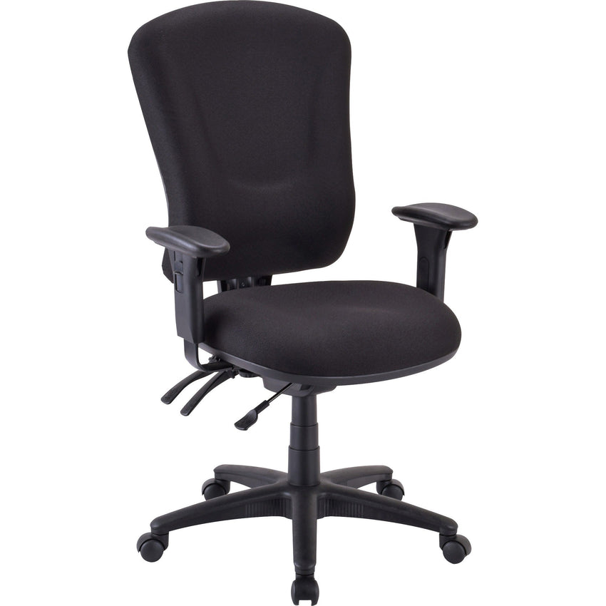 Lorell Contoured Managerial Task Chair with Adjustable Arms and Synchro Tilt 18.7 - 21.7 "H (LLR - LLR66153) - SchoolOutlet