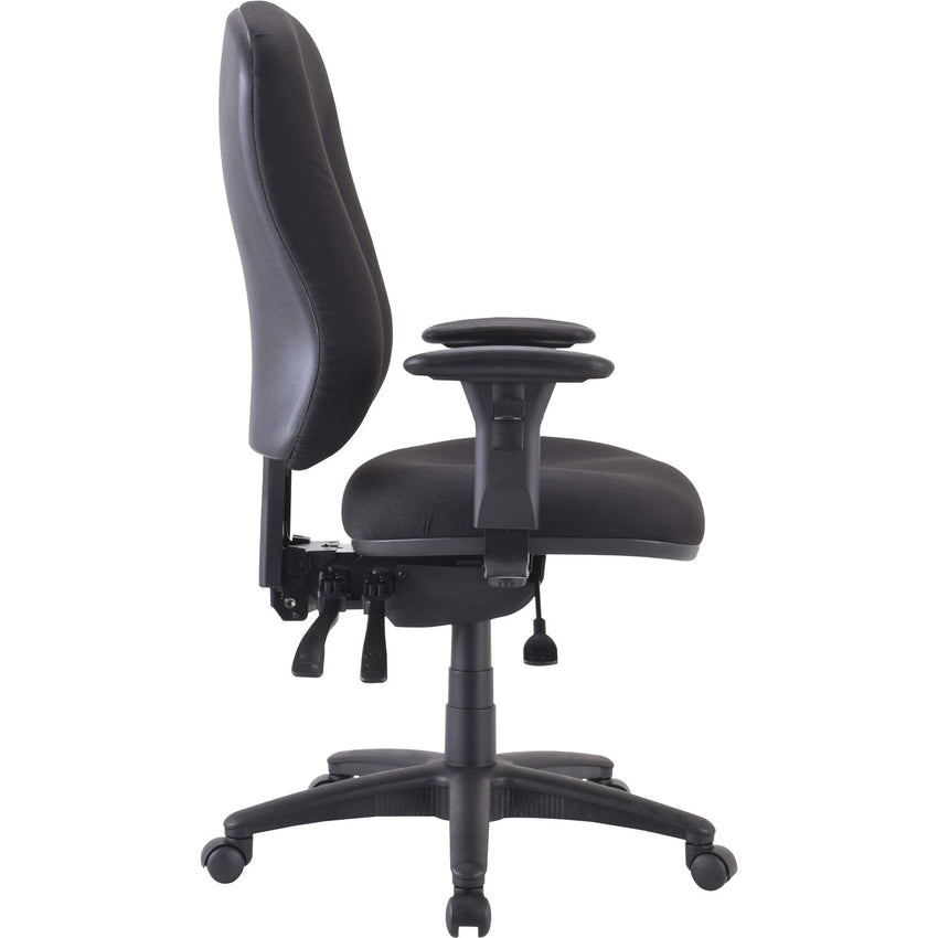 Lorell Contoured Managerial Task Chair with Adjustable Arms and Synchro Tilt 18.7 - 21.7 "H (LLR - LLR66153) - SchoolOutlet