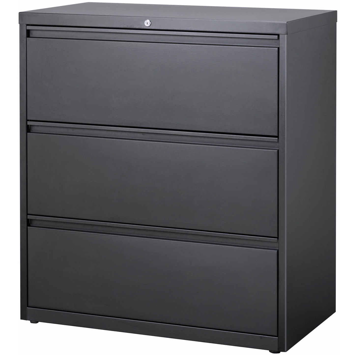 Lorell Fortress Series 3 - Drawer Lateral File with Magnetic Label Holders Charcoal Steel 36"W x 18.8"D x 40.1"H (LLR - LLR66207) - SchoolOutlet