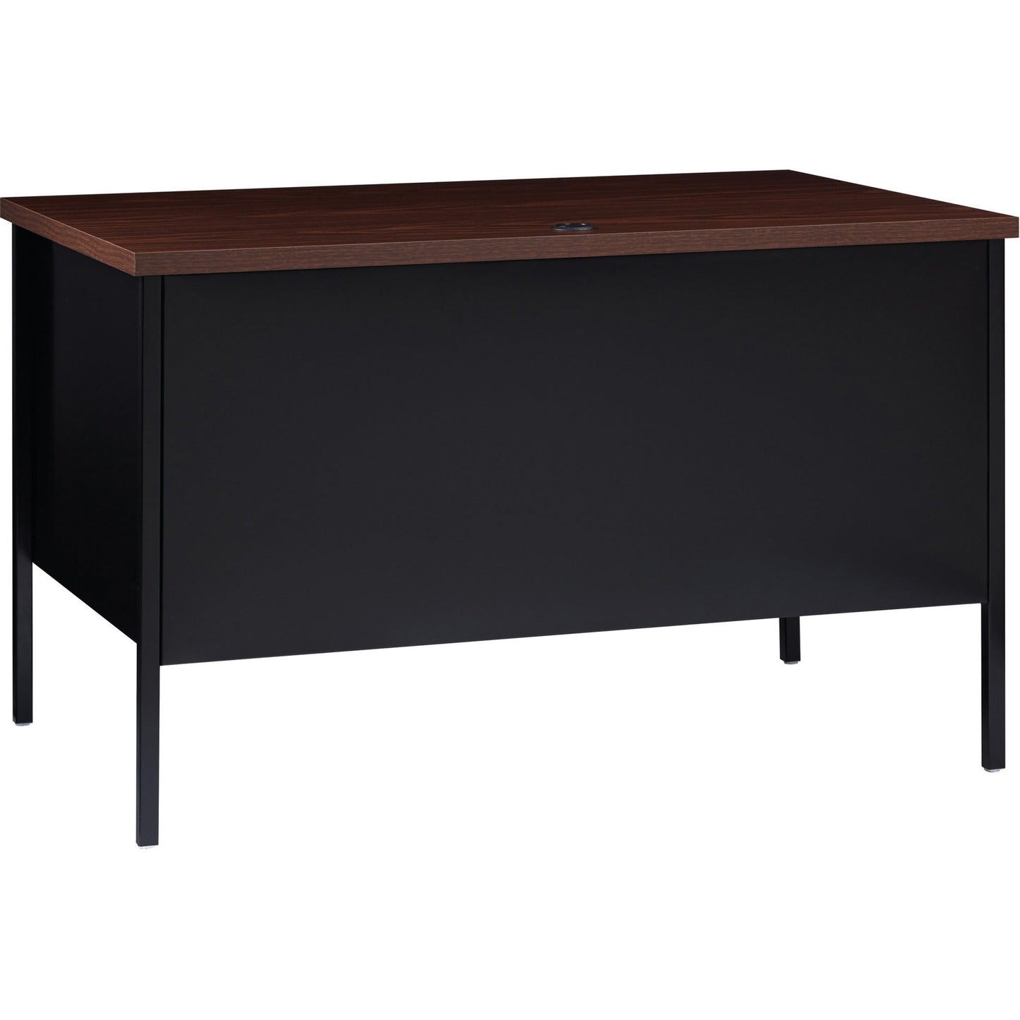 Lorell Fortress Series Right Single - Pedestal Desk with Walnut Laminate Top and Industrial Grade Reinforced Steel Construction 48"W x 30"L x 29.50"H (LLR - LLR6690X - RIGHT - LOCK) - SchoolOutlet
