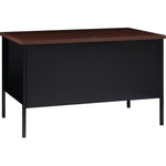 Lorell Fortress Series Right Single - Pedestal Desk with Walnut Laminate Top and Industrial Grade Reinforced Steel Construction 48