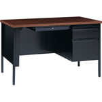 Lorell Fortress Series Right Single - Pedestal Desk with Walnut Laminate Top and Industrial Grade Reinforced Steel Construction 48