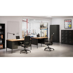 Lorell Fortress Series Right Single - Pedestal Desk with Walnut Laminate Top and Industrial Grade Reinforced Steel Construction 48