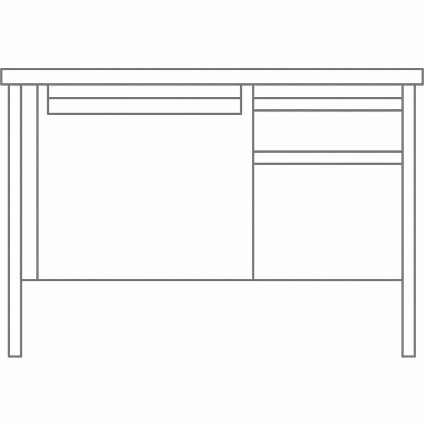 Lorell Fortress Series Right Single - Pedestal Desk with Walnut Laminate Top and Industrial Grade Reinforced Steel Construction 48"W x 30"L x 29.50"H (LLR - LLR6690X - RIGHT - LOCK) - SchoolOutlet