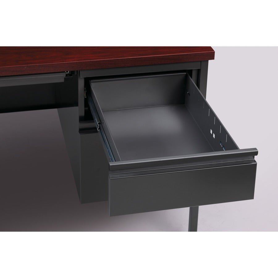Lorell Fortress Series Right Single - Pedestal Desk and Industrial Grade Reinforced Steel Construction 48"W x 30"L x 29.50"H (LLR - LLR66903 - RIGHT) - SchoolOutlet